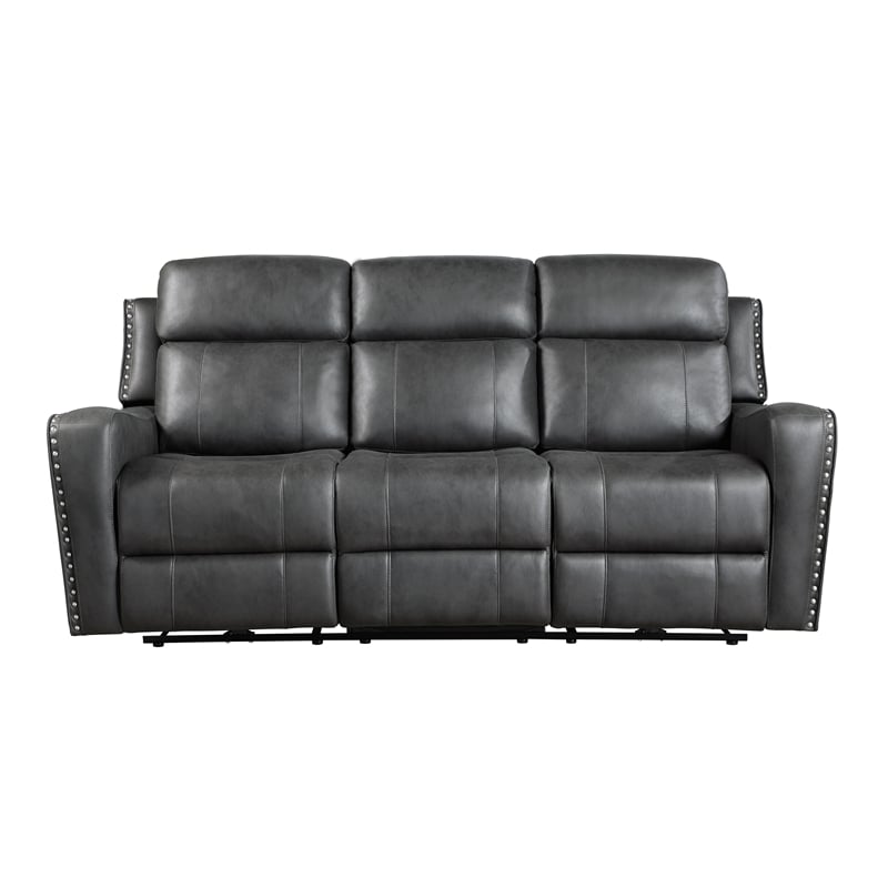 Lexicon Kellen Microfiber 3pc Set-Sofa & Loveseat & Chair in Smoky Gray