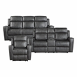 Lexicon Kellen Microfiber 3pc Set-Sofa & Loveseat & Chair in Smoky Gray