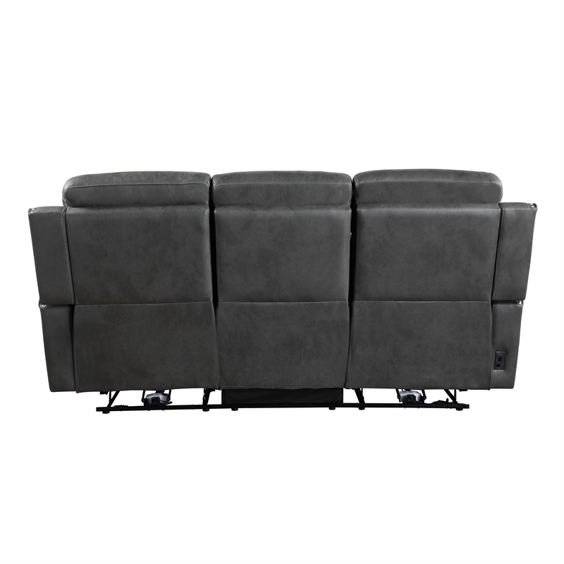 Lexicon Kellen Microfiber 2pc Set-Sofa & Loveseat in Smoky Gray