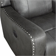 Lexicon Kellen Microfiber 3pc Set-Sofa & Loveseat & Chair in Smoky Gray