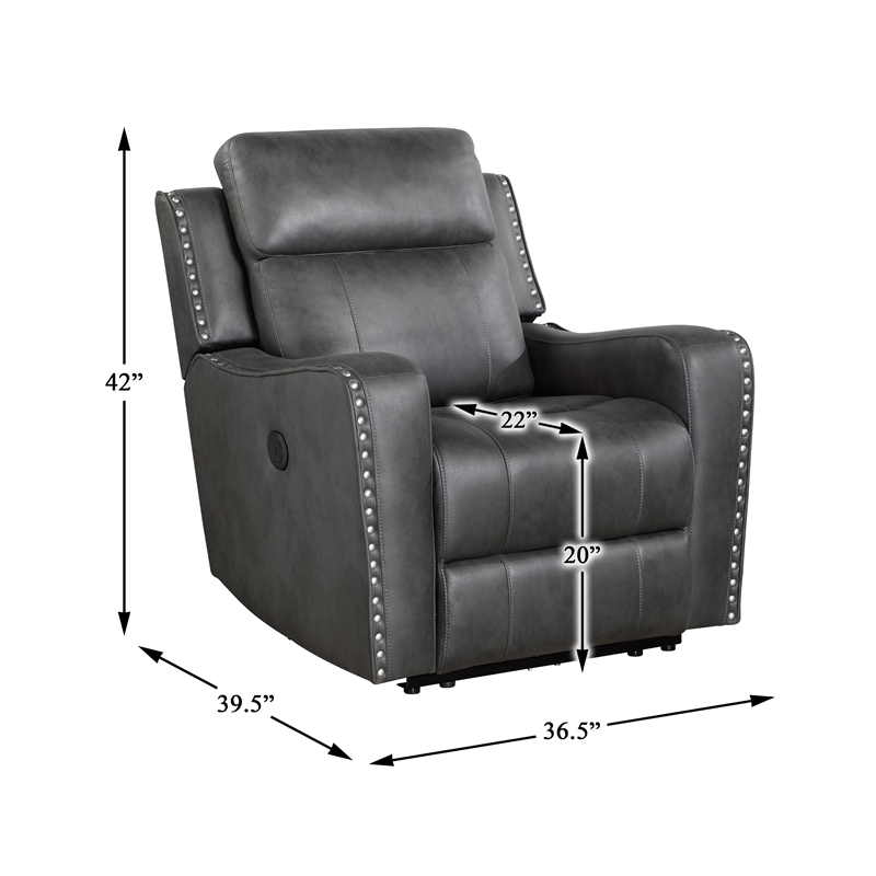 Lexicon Kellen Microfiber 3pc Set-Sofa & Loveseat & Chair in Smoky Gray