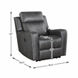 Lexicon Kellen Microfiber 3pc Set-Sofa & Loveseat & Chair in Smoky Gray
