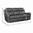 Lexicon Kellen Microfiber 3pc Set-Sofa & Loveseat & Chair in Smoky Gray