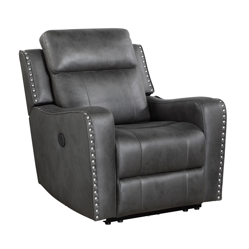 Lexicon Kellen Microfiber 3pc Set-Sofa & Loveseat & Chair in Smoky Gray