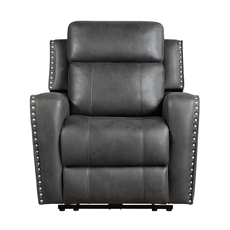 Lexicon Kellen Microfiber 3pc Set-Sofa & Loveseat & Chair in Smoky Gray