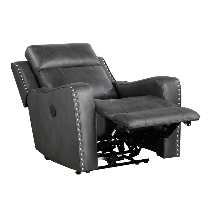 Lexicon Kellen Microfiber 3pc Set-Sofa & Loveseat & Chair in Smoky Gray