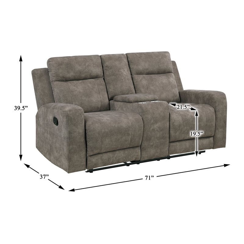 Lexicon Muncie Microfiber 2pc Set-Sofa & Loveseat in Brown