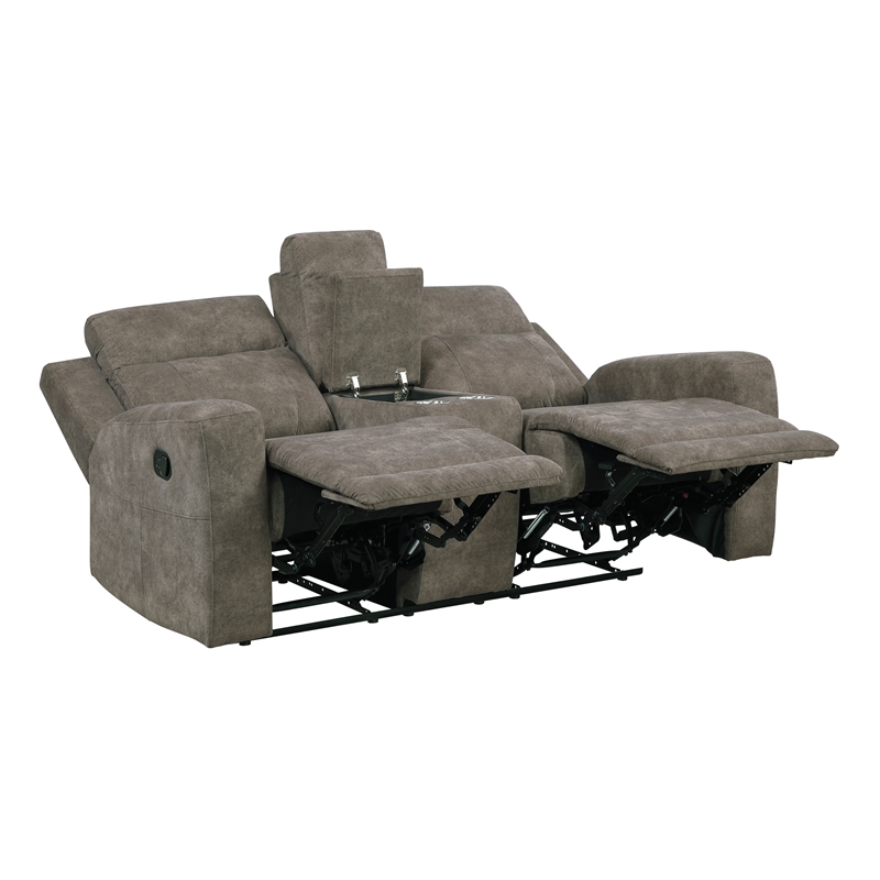 Lexicon Muncie Microfiber 2pc Set-Sofa & Loveseat in Brown