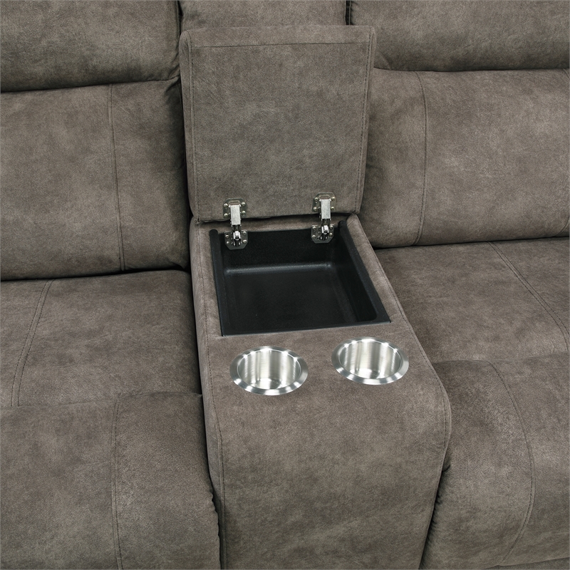Lexicon Muncie Microfiber 3pc Set-Sofa & Loveseat & Chair in Brown
