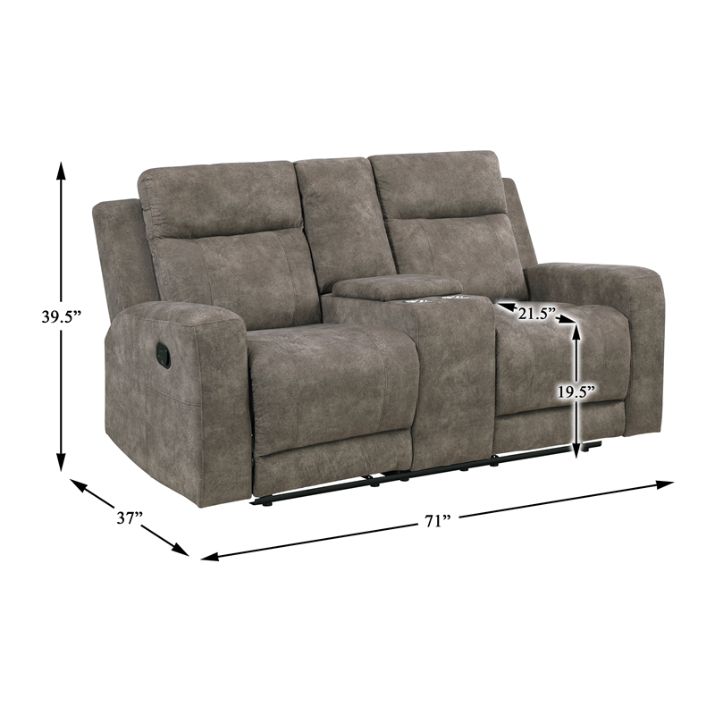 Lexicon Muncie Microfiber 3pc Set-Sofa & Loveseat & Chair in Brown