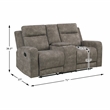 Lexicon Muncie Microfiber 3pc Set-Sofa & Loveseat & Chair in Brown