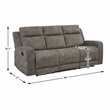 Lexicon Muncie Microfiber 3pc Set-Sofa & Loveseat & Chair in Brown