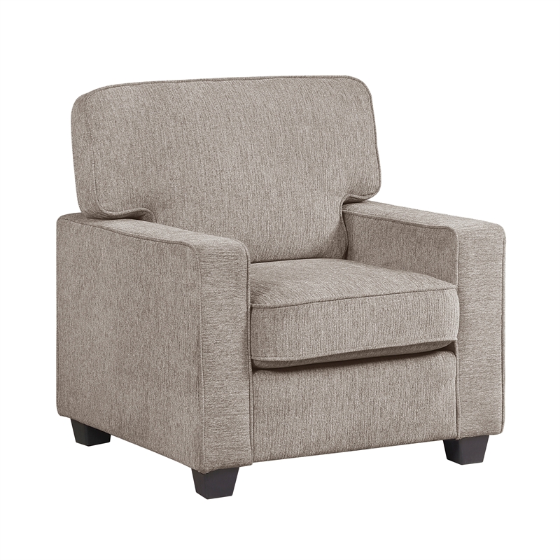 Lexicon Frances Chenille 3pc Set-Sofa & Loveseat & Chair in Taupe