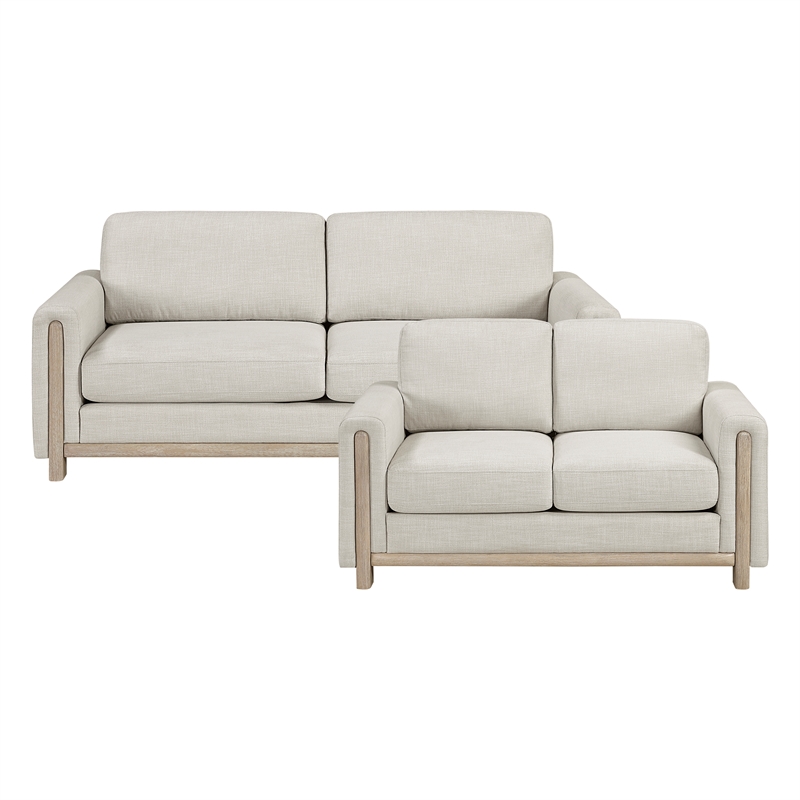Lexicon Echo Textured 2pc Set-Sofa & Loveseat in Beige