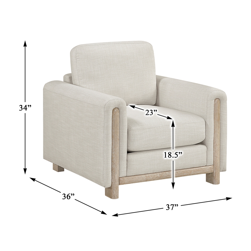 Lexicon Echo Textured 3pc Set-Sofa & Loveseat & Chair in Beige