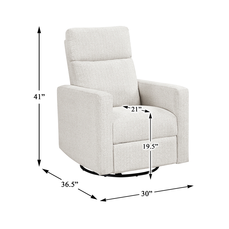 Lexicon Olathe Chenille Swivel Glider Reclining Chair in Newsprint