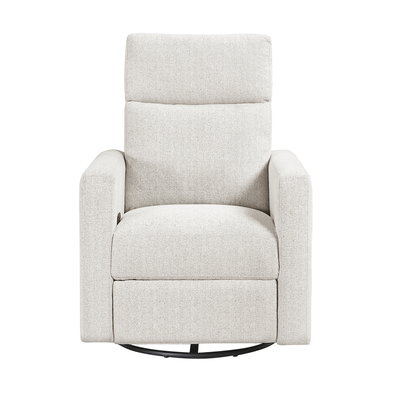 Lexicon Olathe Chenille Swivel Glider Reclining Chair in Newsprint