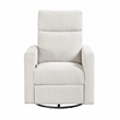 Lexicon Olathe Chenille Swivel Glider Reclining Chair in Newsprint