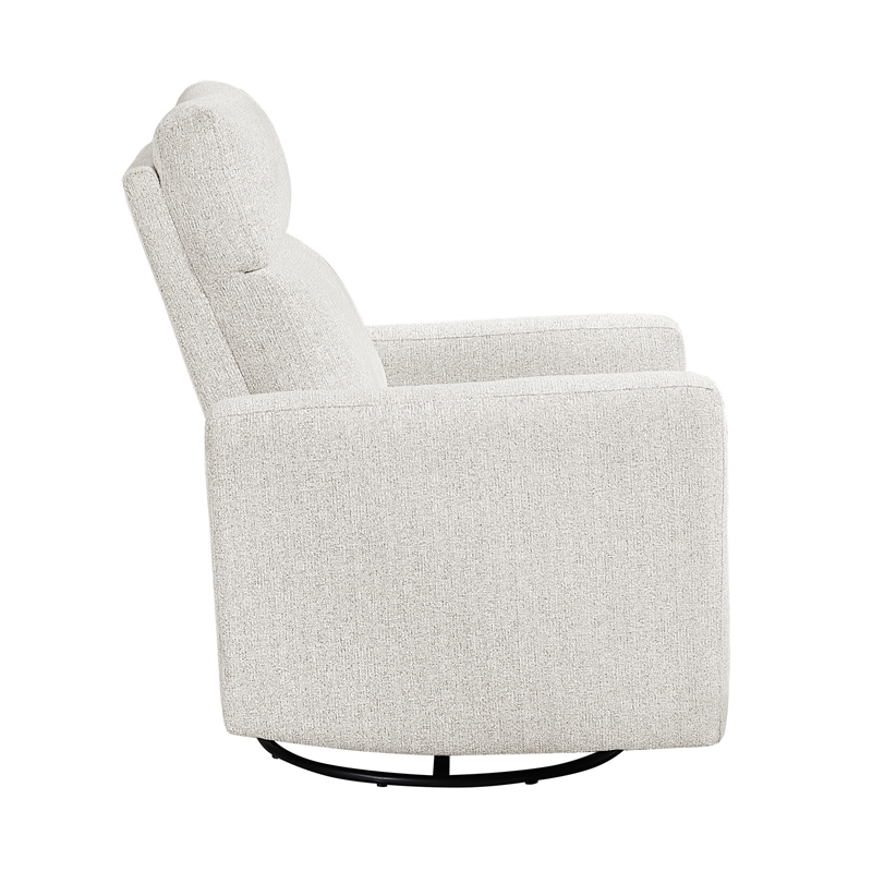 Lexicon Olathe Chenille Swivel Glider Reclining Chair in Newsprint
