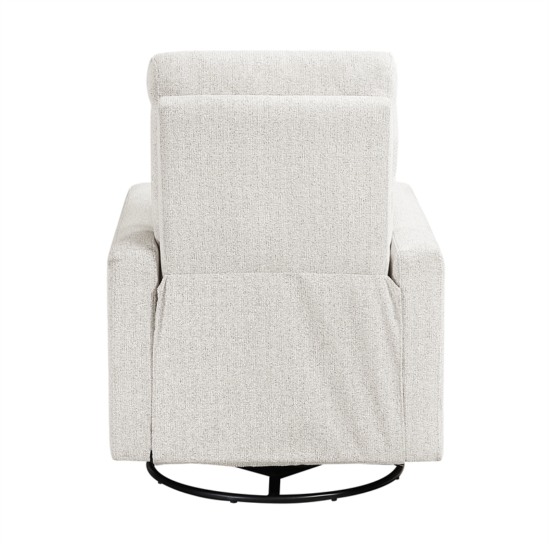 Lexicon Olathe Chenille Swivel Glider Reclining Chair in Newsprint