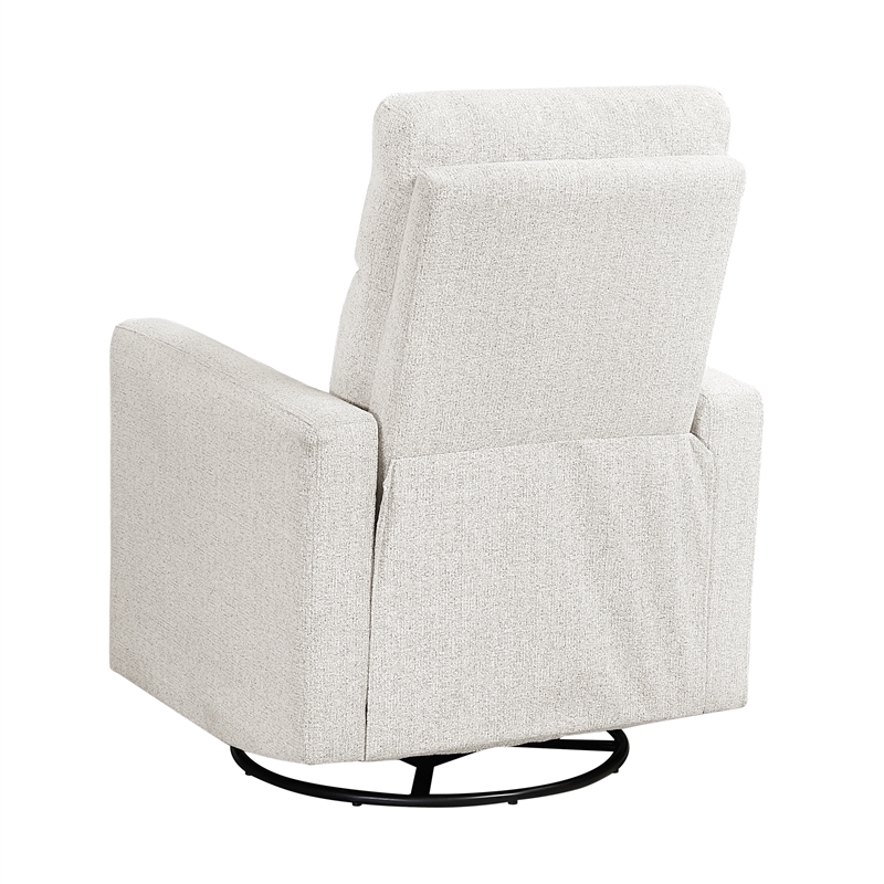 Lexicon Olathe Chenille Swivel Glider Reclining Chair in Newsprint
