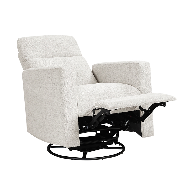 Lexicon Olathe Chenille Swivel Glider Reclining Chair in Newsprint