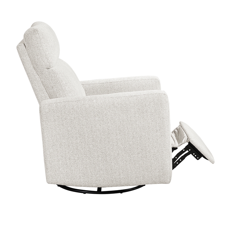 Lexicon Olathe Chenille Swivel Glider Reclining Chair in Newsprint