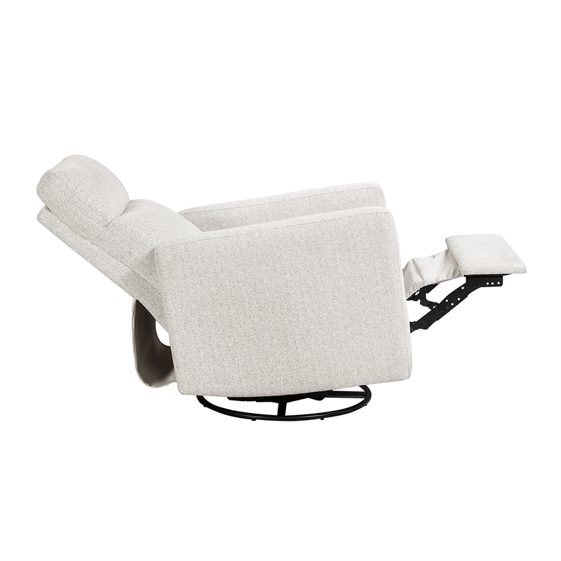 Lexicon Olathe Chenille Swivel Glider Reclining Chair in Newsprint