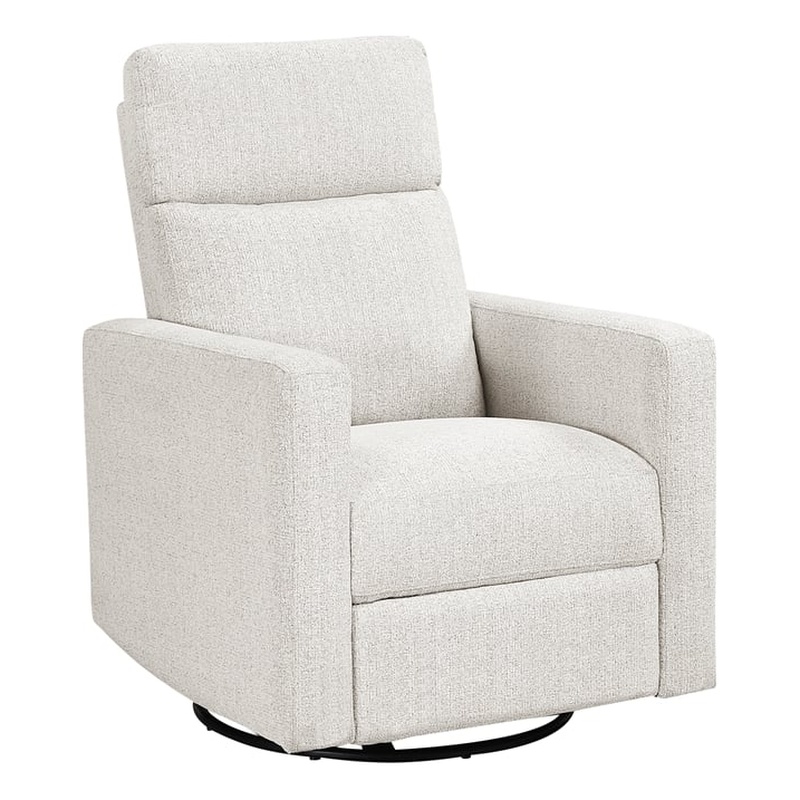 Lexicon Olathe Chenille Swivel Glider Reclining Chair in Newsprint