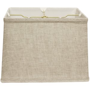 linen fabric slant retro rectangle softback lampshade in off-white