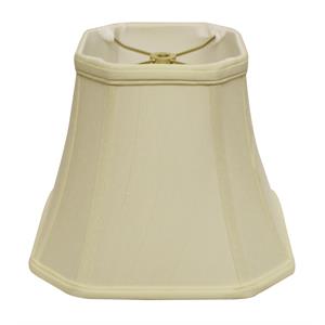 shantung fabric slant cut corner square bell softback lampshade in off-white