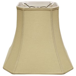 linen fabric slant cut corner square bell softback lampshade in beige