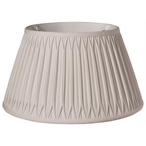 shantung silk fabric slant shallow drum with double smocked pleat softback lampshade in beige