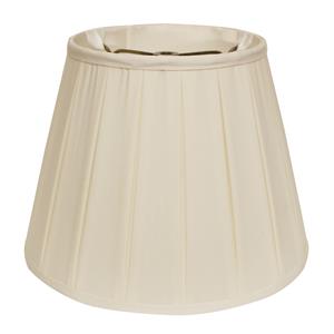 shantung silk fabric slant english box pleat softback lampshade in off-white