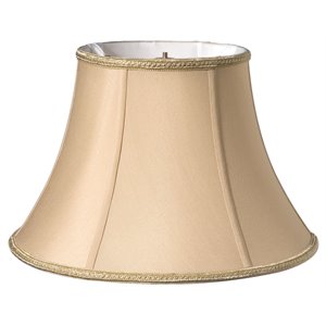 shantung silk fabric slant transitional bell softback lampshade in gold