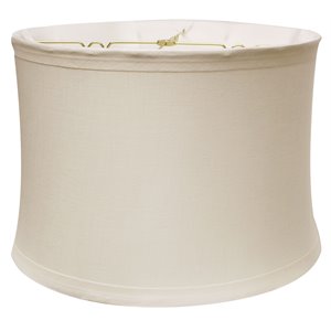 linen fabric drum no hug with trim softback lampshade in white