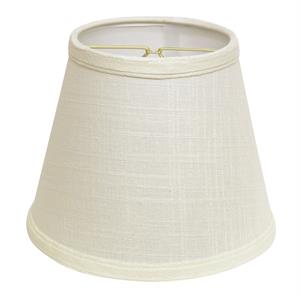 Cloth & Wire White Empire Hardback Fabric Lampshade with Bulb Clip Natural Linen
