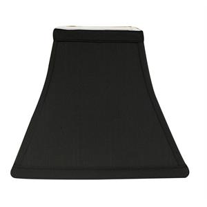 shantung silk fabric slant square bell hardback lampshade in black/white lining