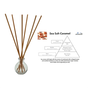 Aroma43 Sea Salt Caramel Recycled Paper Aroma Reeds with Glass Vase - White