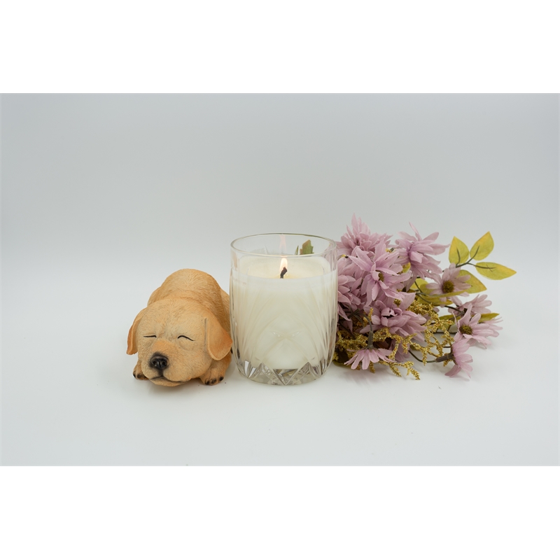 Aroma43 Biscayne Luxury Candle Essential Oils and Soy Wax in White Glass