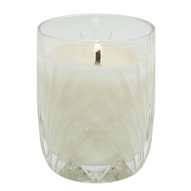 Aroma43 Biscayne Luxury Candle Essential Oils and Soy Wax in White Glass