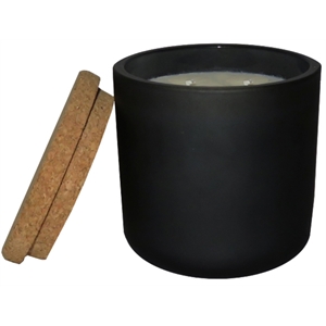 Orchid Dark Leather Luxury Two Wick Candle Essential Oils in Smoky Gray Glass