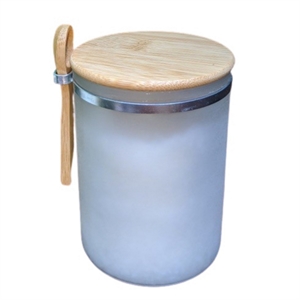 Aroma43 Rhubarb Flower Sugar Scrub Coconut Oil Essential Oils in White Glass