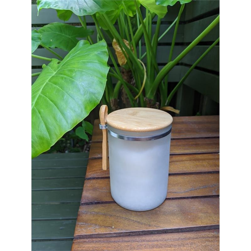 Aroma43 Romantic Waterlily Sugar Scrub Coconut Oil Essential Oils in White Glass