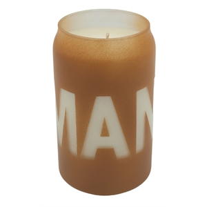 Aroma43 Bourbon Scented Man Candle Tan Container in Cotton Wick