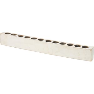 Luxury Living 12-Hole Wooden Sugar Candle Holder in White Distressed