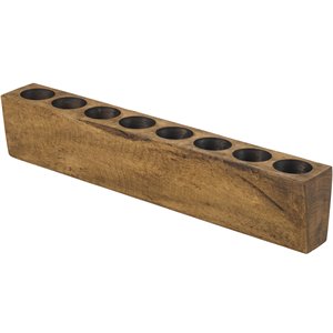 luxury living rustic wooden sugar mold candle holder in pecan brown