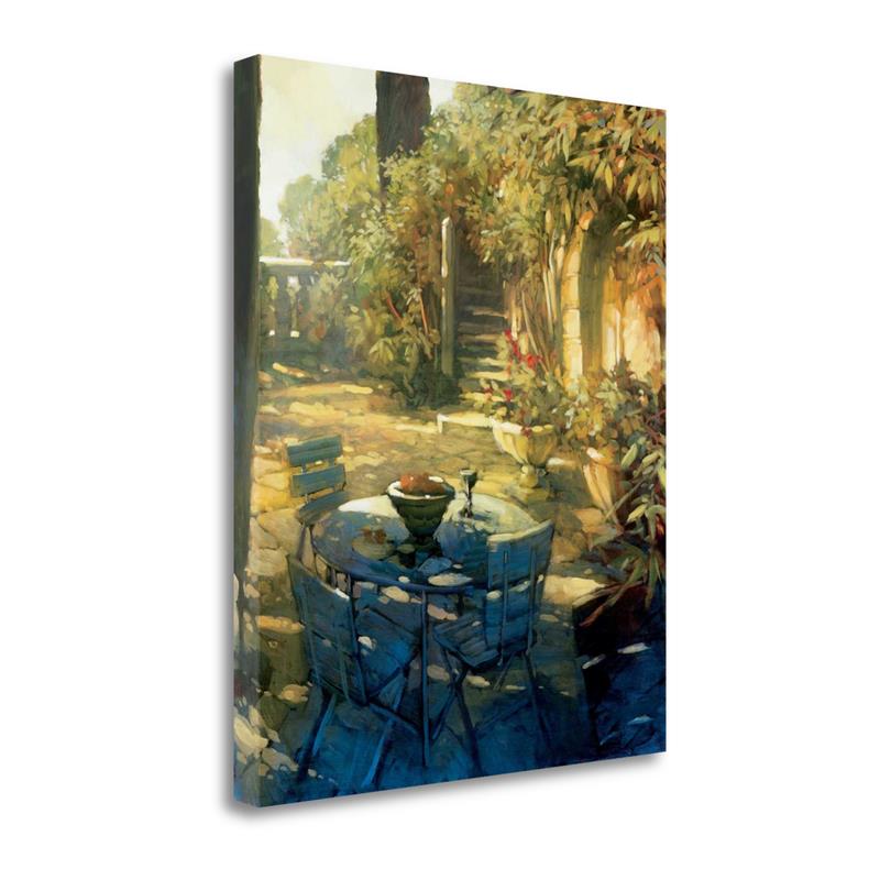 Sunlit Terrace Crillon Le Brave by Philip Craig - on Canvas Fabric Multi-Color