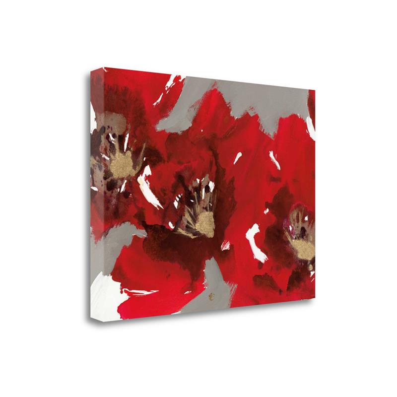 36 x 28 Red Poppy Forest I by Natasha Barnes- Print On Canvas Fabric Multi-Color