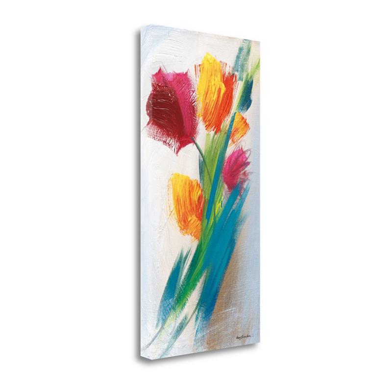 15 x 29 Bright Tulip Bunch I by Karen Lorena Parker-on Canvas Fabric Multi-Color